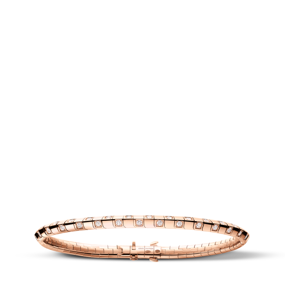 Le Damier de Louis Vuitton Small Bracelet, Rose Gold and Diamonds